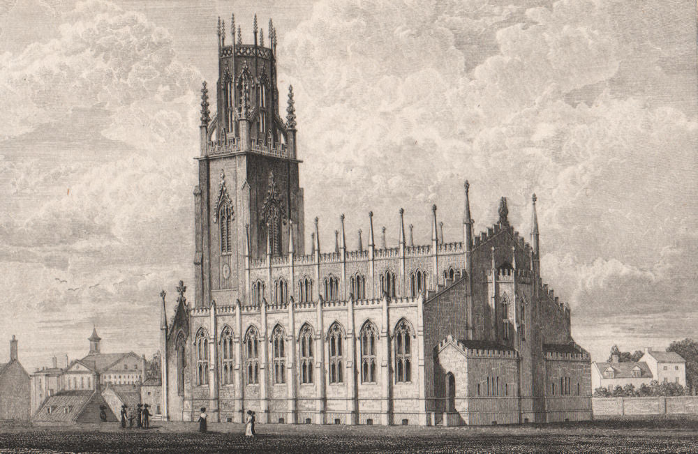 St. George the Martyr church, Ramsgate. Kent. SHEPHERD  1829 old antique print